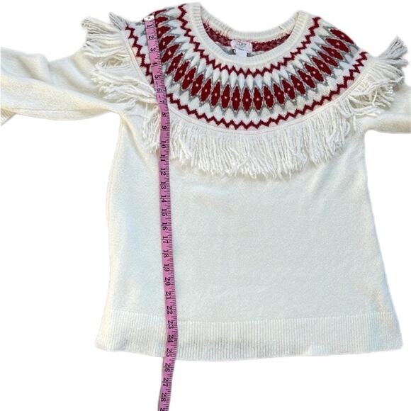Loft Lounge Women’s Fare Isle And Fringe / Tassel Sweater - Picture 7 of 9